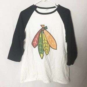 Chicago Blackhawks Raglan T-Shirt Tee Size XL